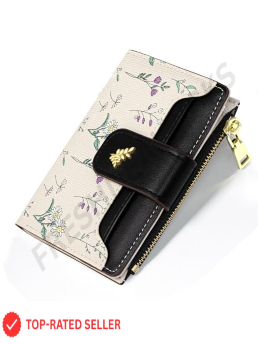 Women's Bifold Wallet with Coin Pocket PU Leather Card Holder